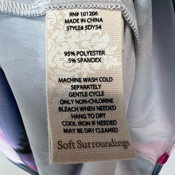 Soft Surroundings Dress Womens 2X Plus Maxi Short Sleeve Boho Abstract Cruise + - Picture 11 of 12